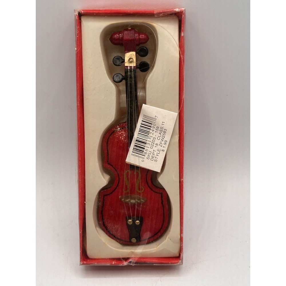 Vintage‎ Kurt S Adler Wooden Violin Christmas Ornament W2583